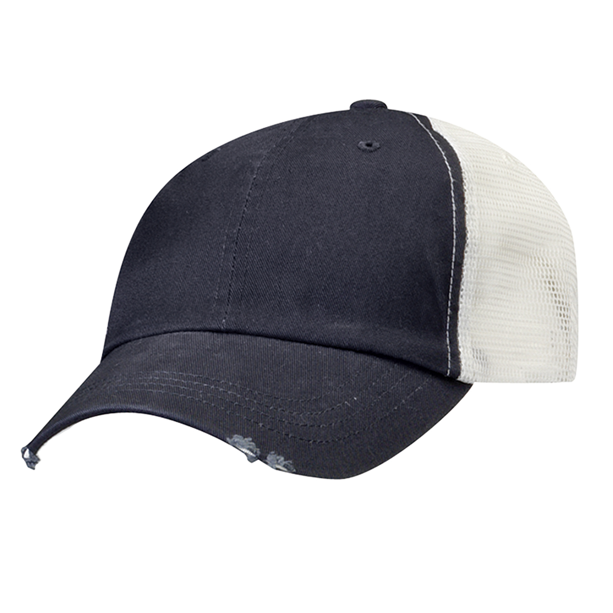 6887 - Mega Cap - Organic Cotton Mesh Cap with Frayed Visor